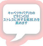 キャベツやパプリカの ビタミンＣは ストレスに対する抵抗力を 高めます